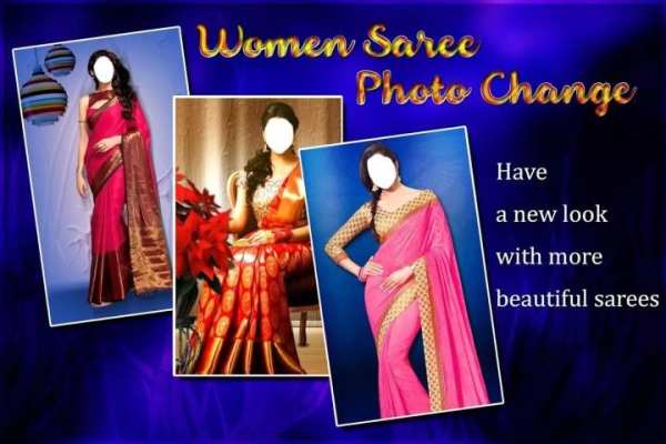 Women saree Photo Change 2 تصوير الشاشة