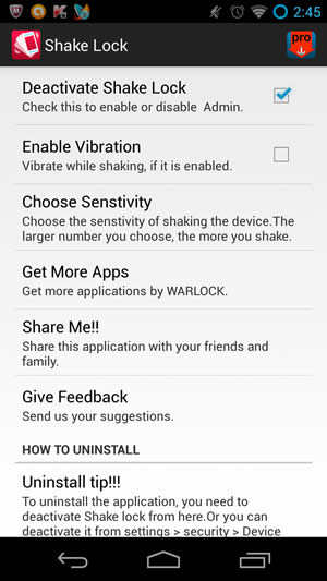 ShakeLock screenshot 1