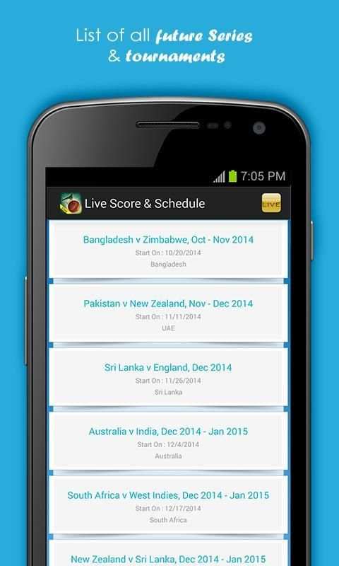 Live Cricket Scores & Schedule 11 تصوير الشاشة