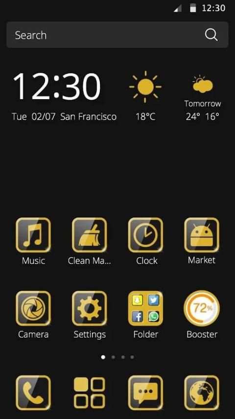 CM Launcher Luxury Gold screenshot 3