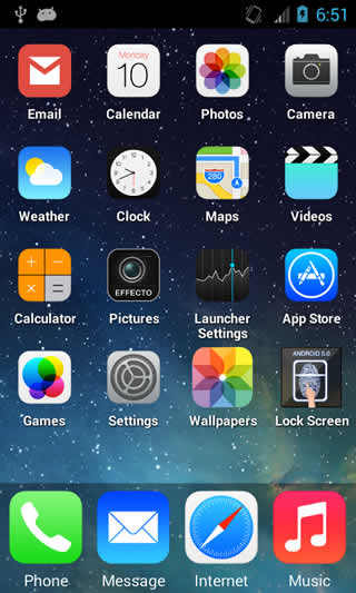 iPhone 5S Launcher Theme स्क्रीनशॉट 1