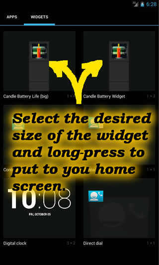 Candle Battery Meter Widget скриншот 2