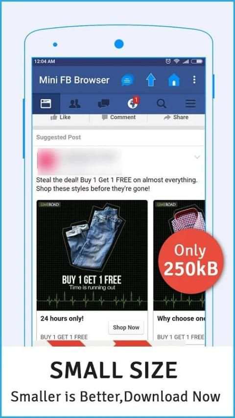 Browser for facebook fb lite screenshot 2