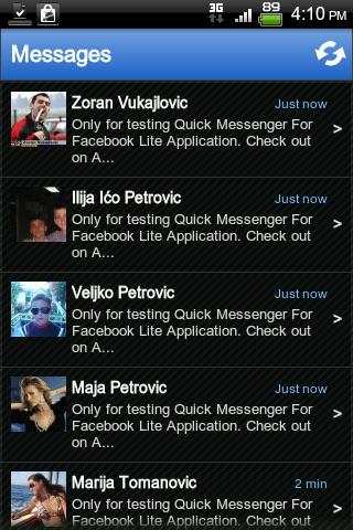 Quick Messenger for Facebook screenshot 2