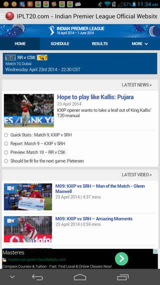 I.P.L - Cricket LIVE 2014 screenshot 1