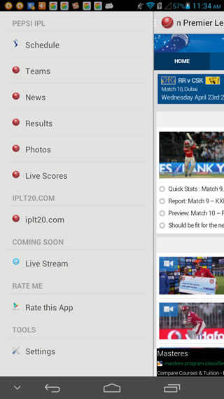 I.P.L - Cricket LIVE 2014 screenshot 2