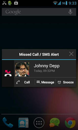 Missed Call / SMS Alert screenshot 1
