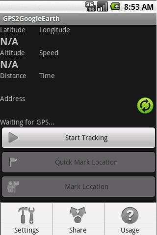 GPS2GoogleEarth screenshot 1