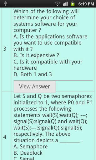 Computer operating system quiz screenshot 4