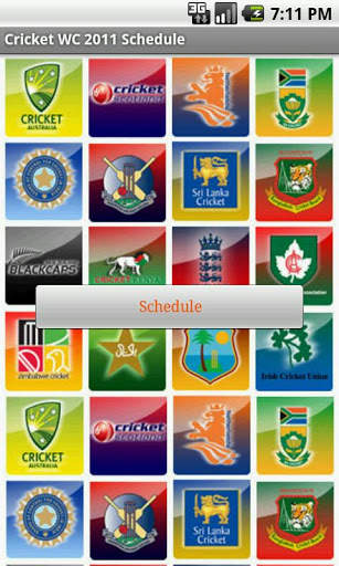 Cricket WorldCup 2011 Schedule screenshot 1