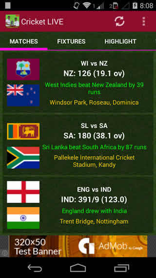 Cricket Live - Scores screenshot 1