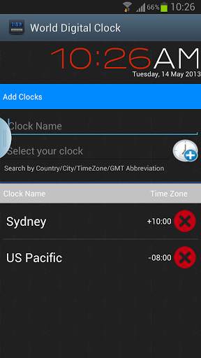 Digital World Clock Widget screenshot 2