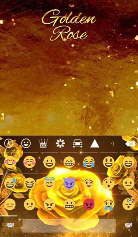 Gold Rose Animated Keyboard स्क्रीनशॉट 4