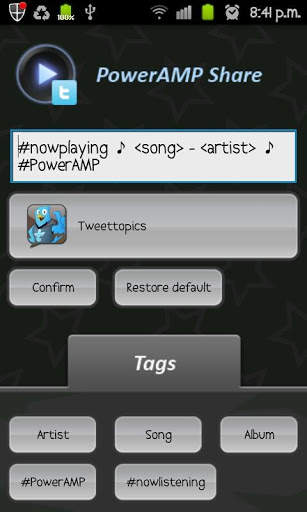 PowerAMP Share Widget screenshot 3