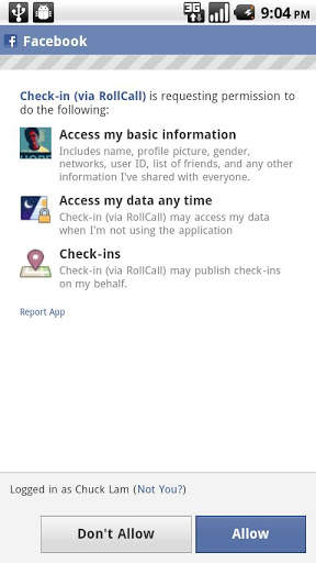 RollCall Check-in for Facebook screenshot 5