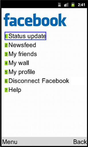 Facebook on biNu screenshot 1