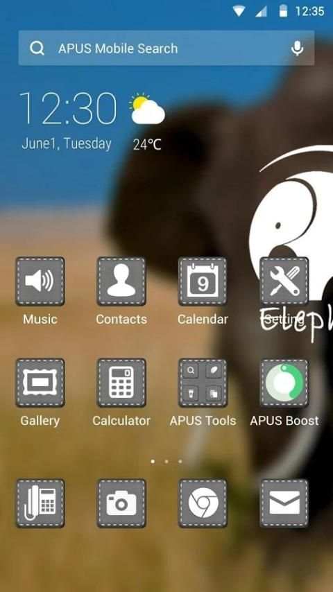 APUS Launcher theme Elephant स्क्रीनशॉट 3