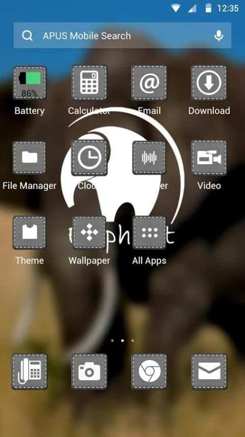 APUS Launcher theme Elephant स्क्रीनशॉट 2