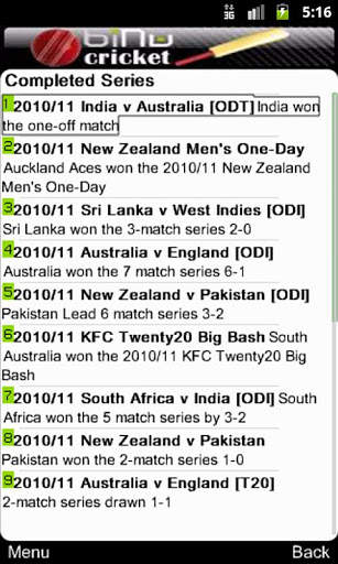 Live Cricket Scores on biNu screenshot 3