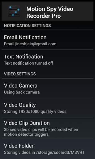 Motion Spy Video Recorder screenshot 2