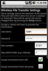 Wireless File Transfer screenshot 1