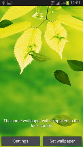 Leaf Live Wallpaper Galaxy S4 screenshot 5