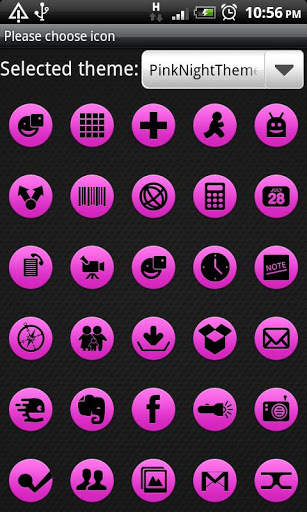 Pink Night GOLauncher EX Theme 3 تصوير الشاشة