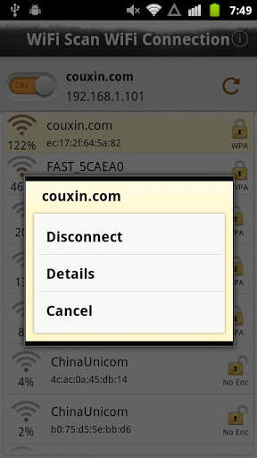 WiFi Scan WiFi Connection App screenshot 2