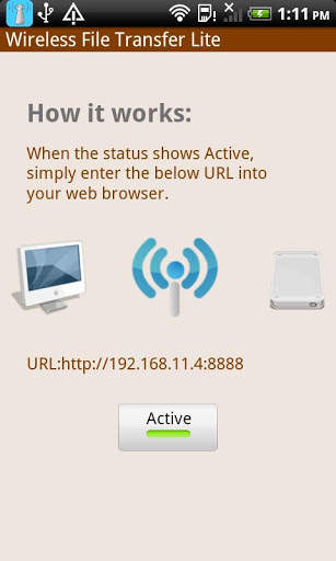 Wireless File Transfer Lite screenshot 1