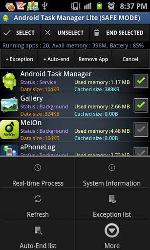 Android Task Manager Lite screenshot 2