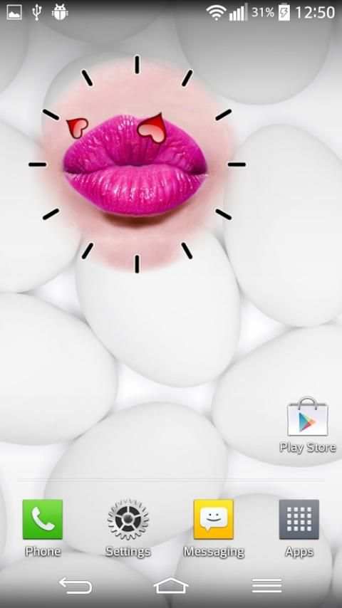 Hot Kiss Clock Widget 4 تصوير الشاشة