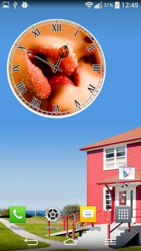 Hot Kiss Clock Widget 3 تصوير الشاشة