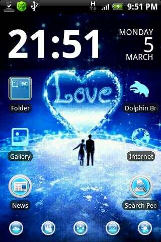 Go Launcher EX blue theme Leo screenshot 1