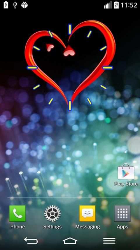 Love Heart Analog Clock Widget 1 تصوير الشاشة