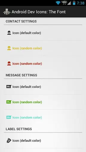 Android Dev Icons: The Font screenshot 1