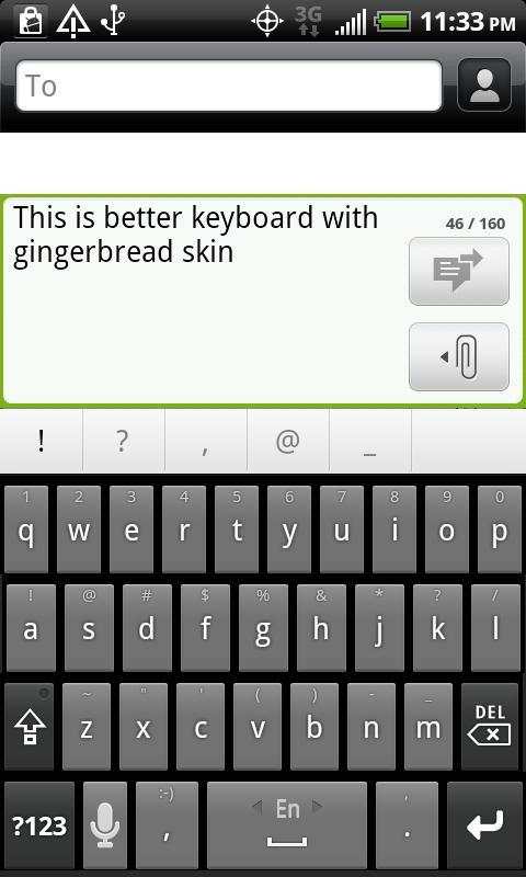 Gingerbread Keyboard 1 تصوير الشاشة