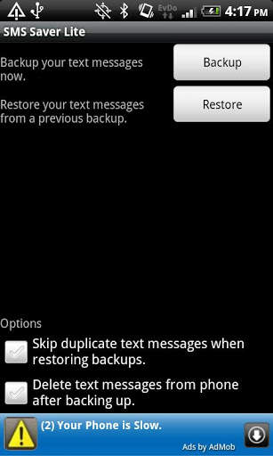 SMS Saver Lite screenshot 1