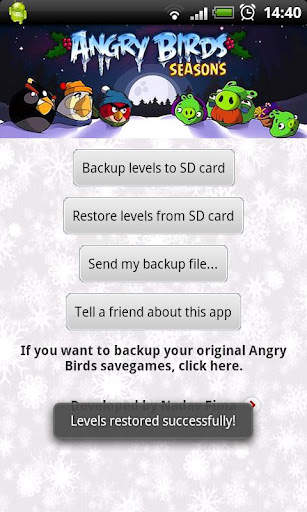 Angry Birds Seasons Backup स्क्रीनशॉट 2