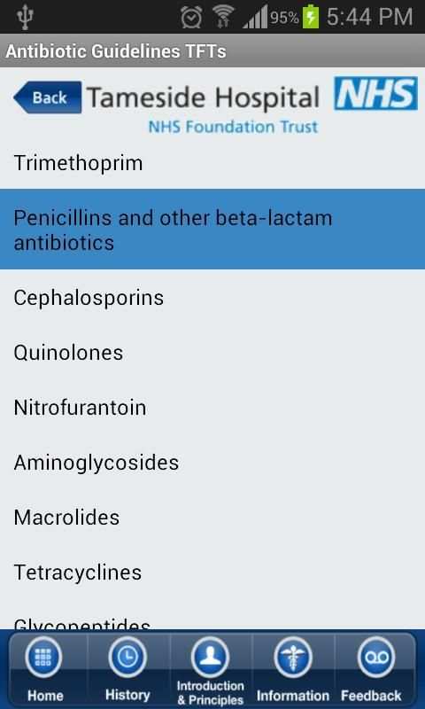 Antibiotic Guidelines TFTs screenshot 5