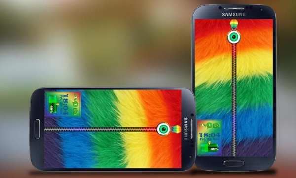 Rainbow Fur Zipper Screen Lock screenshot 6