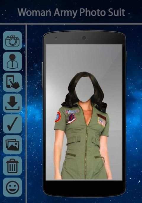 Woman Army Photo Suit screenshot 3