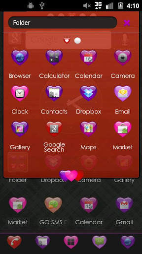 GO Launcher EX Hearts Theme screenshot 2