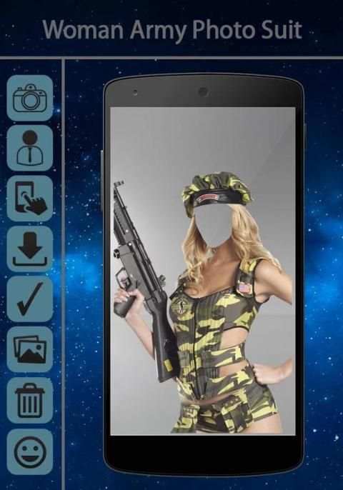 Woman Army Photo Suit screenshot 1