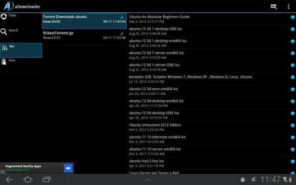 aDownloader - torrent download screenshot 1