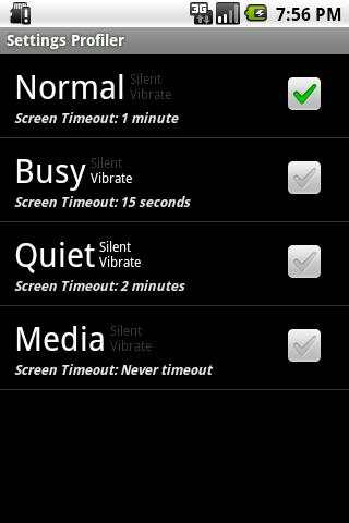 Settings Profiler Trial screenshot 1