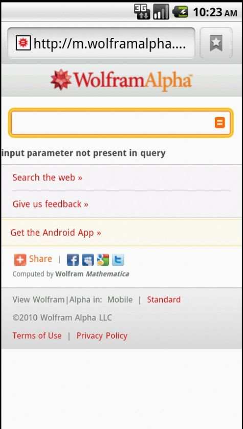 WolframAlpha Quicklaunch lite screenshot 1