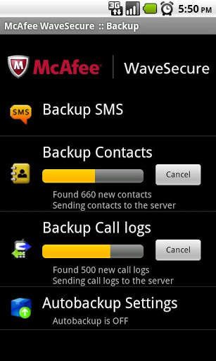 McAfee WaveSecure (Trial) screenshot 2