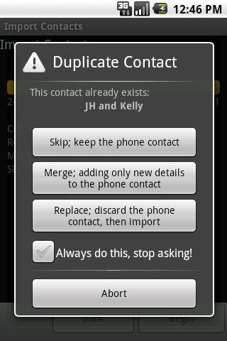 Android Contacts Import 4 تصوير الشاشة