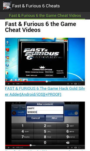 Fast &amp; Furious 6 Cheats screenshot 1