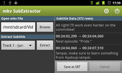 mkv SubExtractor screenshot 2